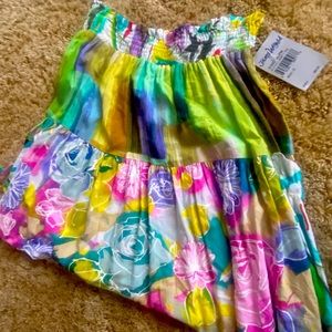 Jams World Just for Fun tiered patchwork miniskirt mixed prints side tie pockets